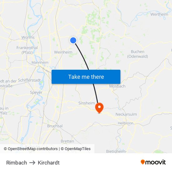 Rimbach to Kirchardt map