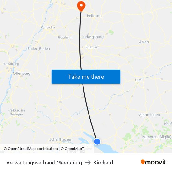 Verwaltungsverband Meersburg to Kirchardt map