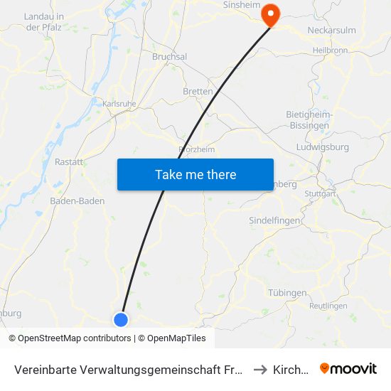 Vereinbarte Verwaltungsgemeinschaft Freudenstadt to Kirchardt map