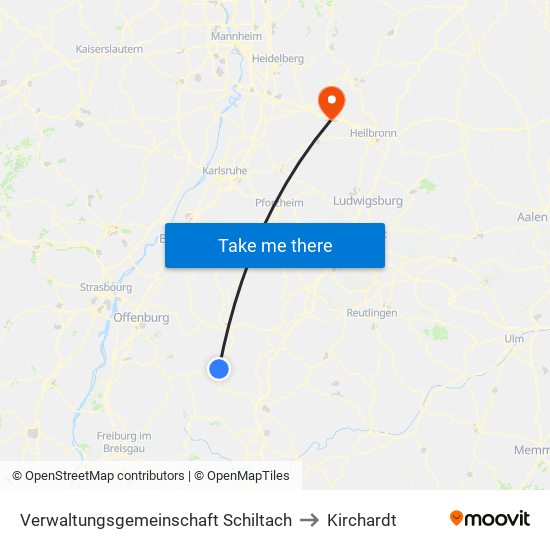 Verwaltungsgemeinschaft Schiltach to Kirchardt map