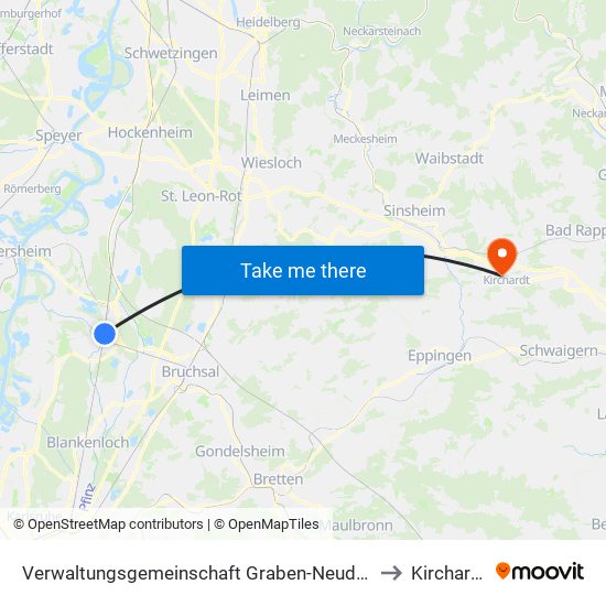 Verwaltungsgemeinschaft Graben-Neudorf to Kirchardt map