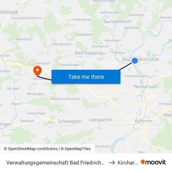 Verwaltungsgemeinschaft Bad Friedrichshall to Kirchardt map