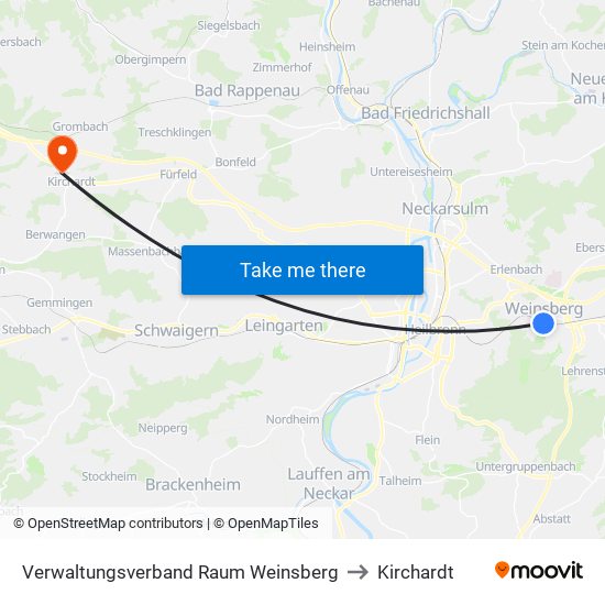 Verwaltungsverband Raum Weinsberg to Kirchardt map