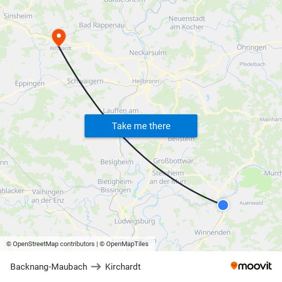 Backnang-Maubach to Kirchardt map