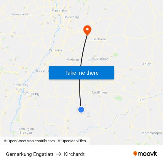 Gemarkung Engstlatt to Kirchardt map