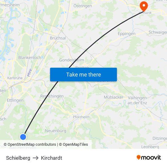 Schielberg to Kirchardt map