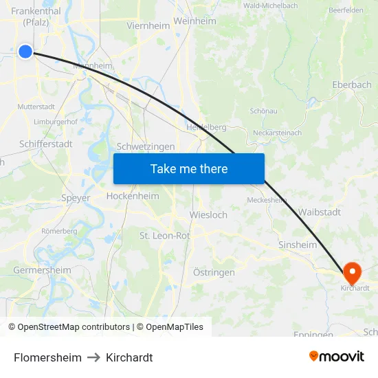 Flomersheim to Kirchardt map