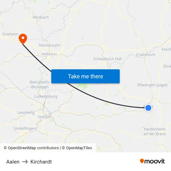 Aalen to Kirchardt map
