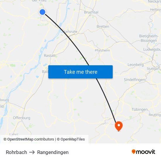 Rohrbach to Rangendingen map