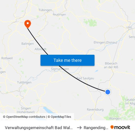 Verwaltungsgemeinschaft Bad Waldsee to Rangendingen map