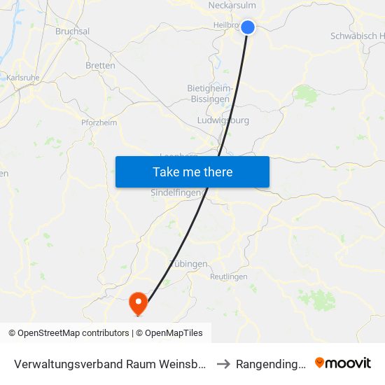 Verwaltungsverband Raum Weinsberg to Rangendingen map