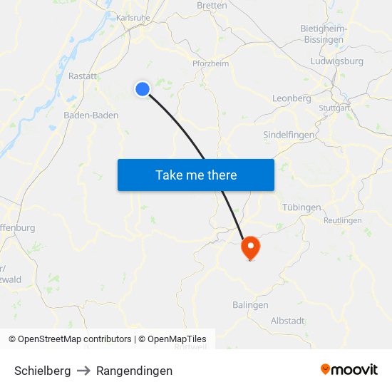 Schielberg to Rangendingen map