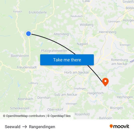 Seewald to Rangendingen map