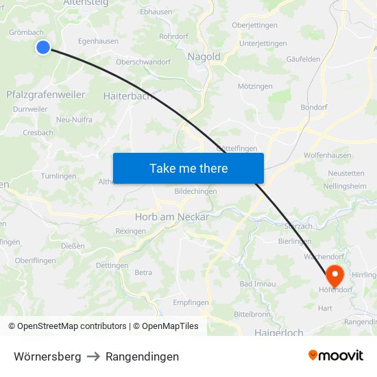 Wörnersberg to Rangendingen map