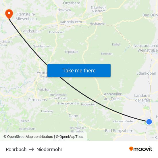 Rohrbach to Niedermohr map