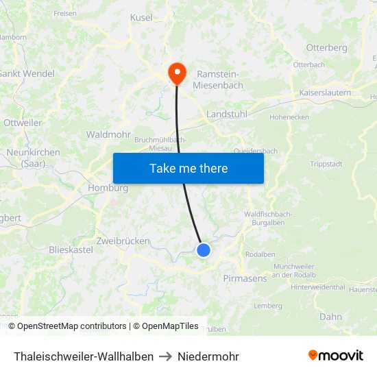 Thaleischweiler-Wallhalben to Niedermohr map