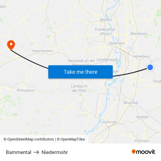 Bammental to Niedermohr map