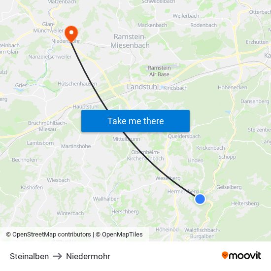 Steinalben to Niedermohr map