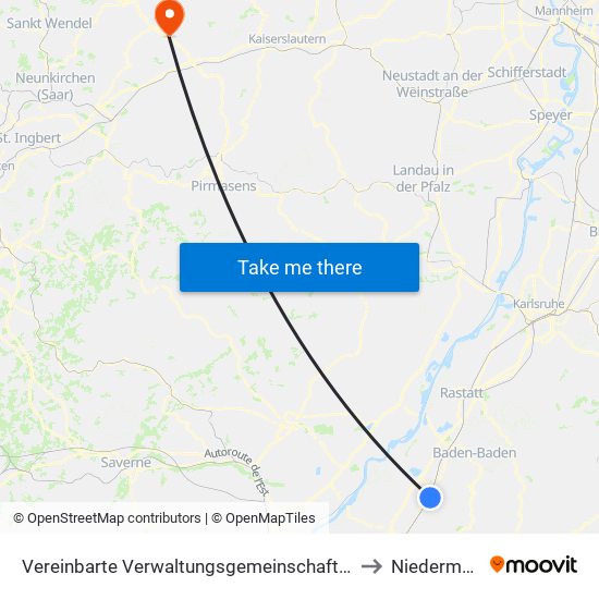 Vereinbarte Verwaltungsgemeinschaft Bühl to Niedermohr map