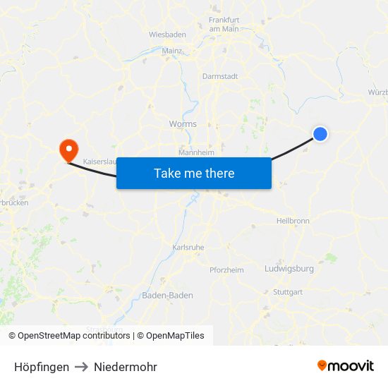 Höpfingen to Niedermohr map