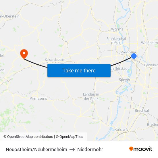 Neuostheim/Neuhermsheim to Niedermohr map