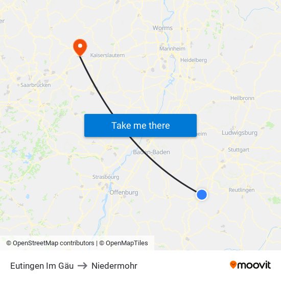 Eutingen Im Gäu to Niedermohr map