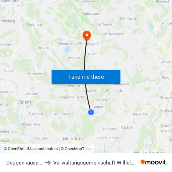 Deggenhausertal to Verwaltungsgemeinschaft Wilhelmsdorf map