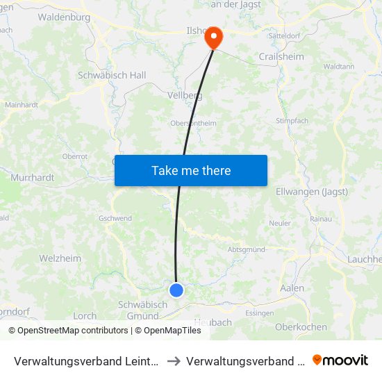 Verwaltungsverband Leintal-Frickenhofer Höhe to Verwaltungsverband Ilshofen-Vellberg map