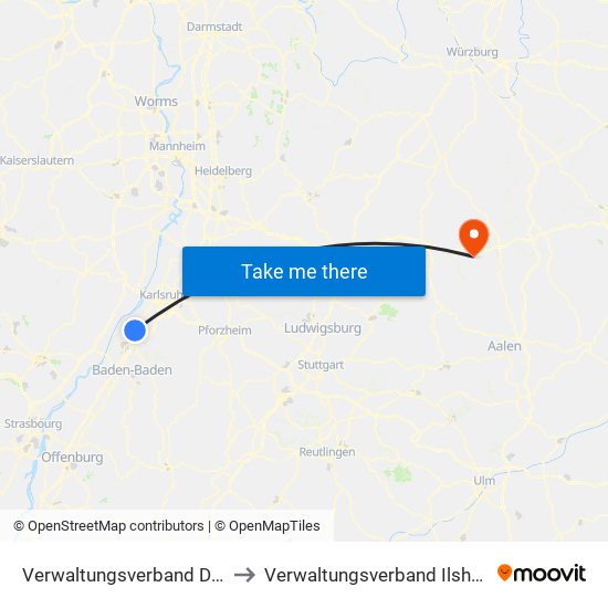 Verwaltungsverband Durmersheim to Verwaltungsverband Ilshofen-Vellberg map