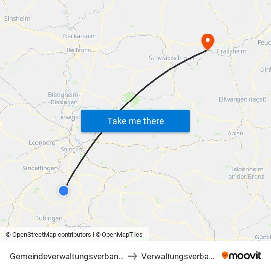 Gemeindeverwaltungsverband Waldenbuch/Steinenbronn to Verwaltungsverband Ilshofen-Vellberg map