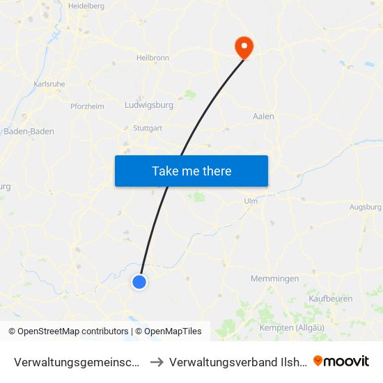 Verwaltungsgemeinschaft Meßkirch to Verwaltungsverband Ilshofen-Vellberg map