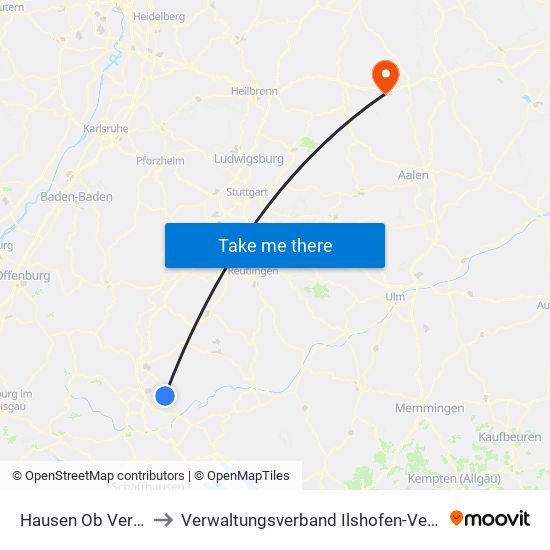 Hausen Ob Verena to Verwaltungsverband Ilshofen-Vellberg map