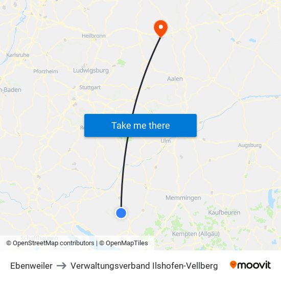 Ebenweiler to Verwaltungsverband Ilshofen-Vellberg map