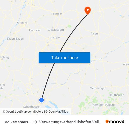 Volkertshausen to Verwaltungsverband Ilshofen-Vellberg map