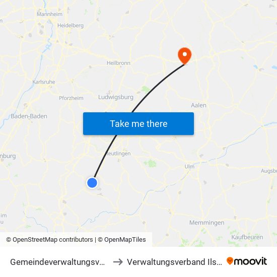 Gemeindeverwaltungsverband Bisingen to Verwaltungsverband Ilshofen-Vellberg map