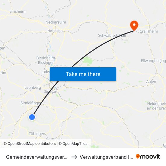 Gemeindeverwaltungsverband Holzgerlingen to Verwaltungsverband Ilshofen-Vellberg map