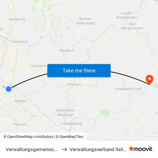 Verwaltungsgemeinschaft Bruchsal to Verwaltungsverband Ilshofen-Vellberg map