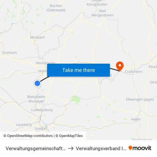 Verwaltungsgemeinschaft Lauffen am Neckar to Verwaltungsverband Ilshofen-Vellberg map