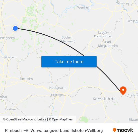 Rimbach to Verwaltungsverband Ilshofen-Vellberg map