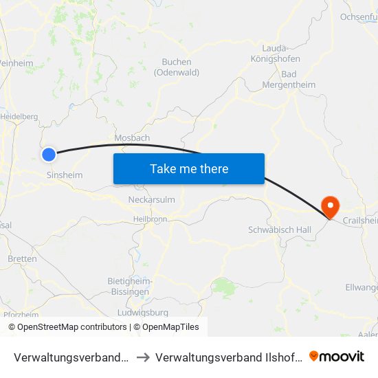 Verwaltungsverband Elsenztal to Verwaltungsverband Ilshofen-Vellberg map