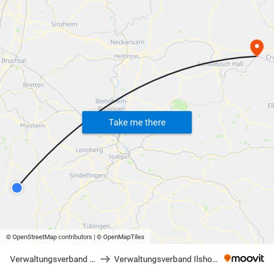 Verwaltungsverband Teinachtal to Verwaltungsverband Ilshofen-Vellberg map