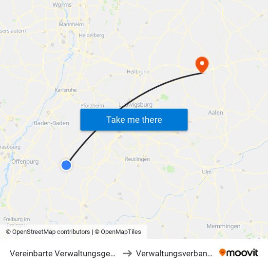 Vereinbarte Verwaltungsgemeinschaft Freudenstadt to Verwaltungsverband Ilshofen-Vellberg map