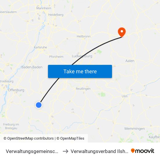 Verwaltungsgemeinschaft Schiltach to Verwaltungsverband Ilshofen-Vellberg map