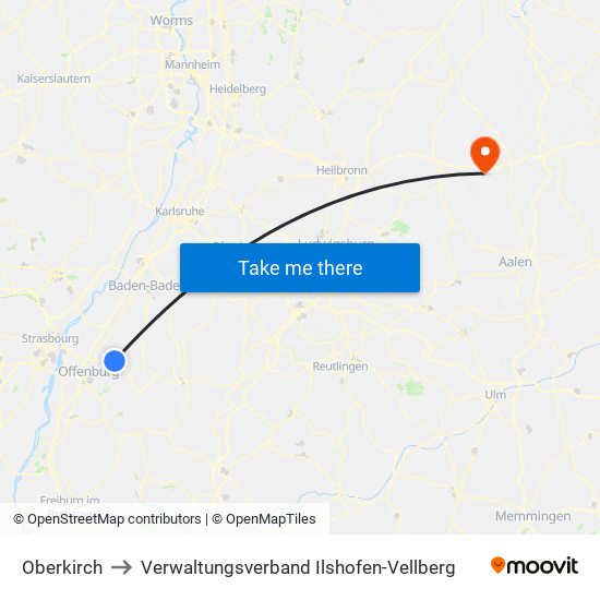 Oberkirch to Verwaltungsverband Ilshofen-Vellberg map