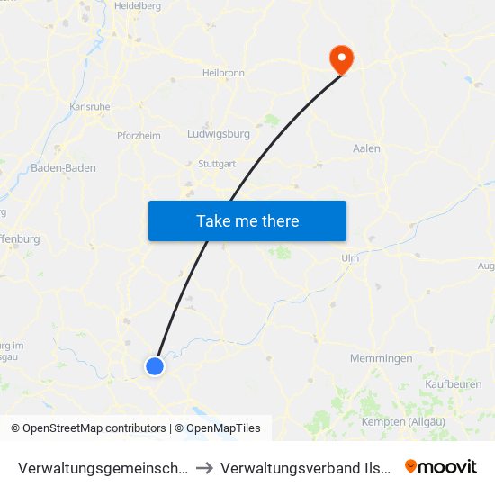 Verwaltungsgemeinschaft Tuttlingen to Verwaltungsverband Ilshofen-Vellberg map