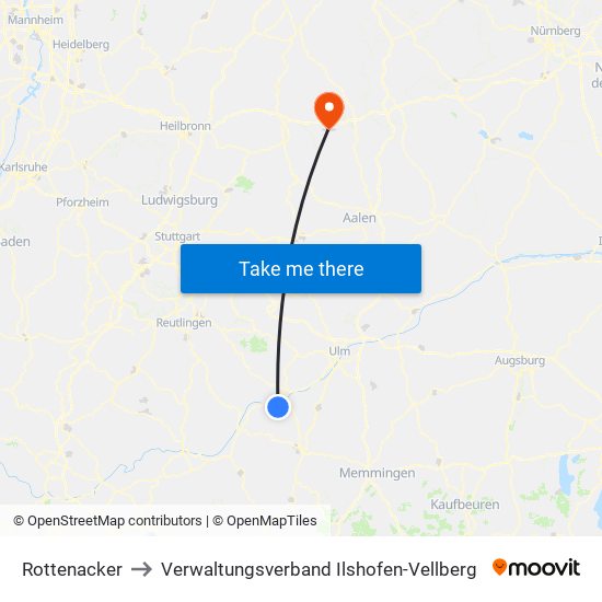 Rottenacker to Verwaltungsverband Ilshofen-Vellberg map