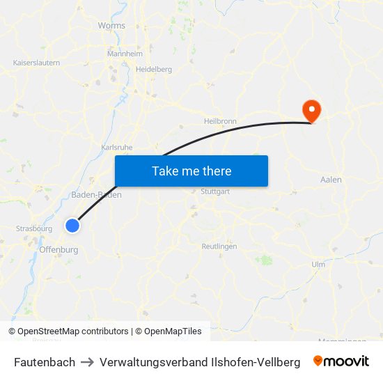 Fautenbach to Verwaltungsverband Ilshofen-Vellberg map