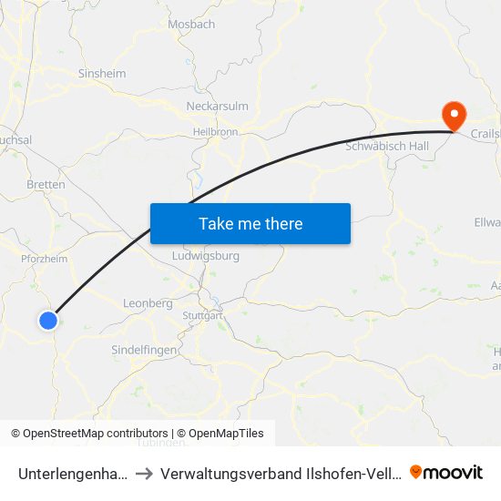 Unterlengenhardt to Verwaltungsverband Ilshofen-Vellberg map