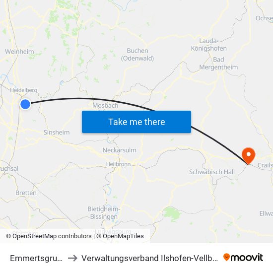 Emmertsgrund to Verwaltungsverband Ilshofen-Vellberg map