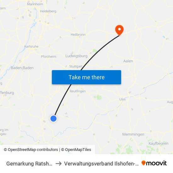 Gemarkung Ratshausen to Verwaltungsverband Ilshofen-Vellberg map